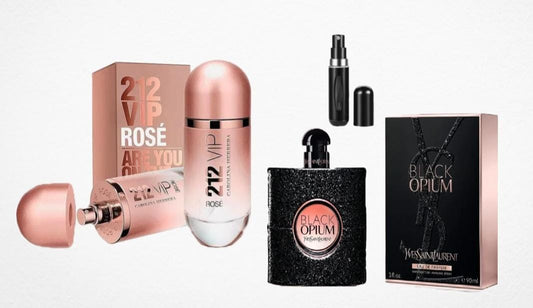 COMBO X2: Black Opium, 212 VIP Rosé + Perfumero Recargable