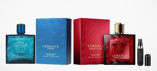 PROMO X2: Eros Men & Eros Flame + Perfumero Recargable